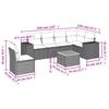 7-teiliges Gartensofa-Set mit Kissen aus grauem Poly-Rattan