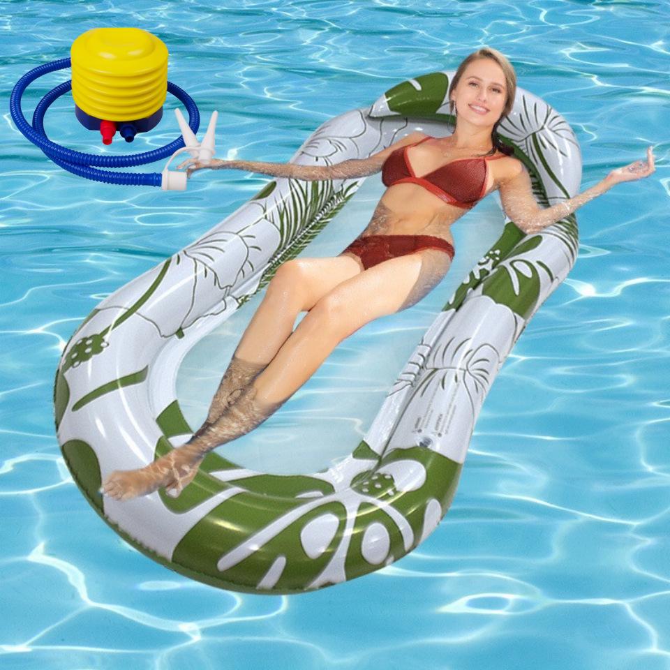 Inflatable Floating Hammock with Armrests & Backrest - Outdoor Mesh Recliner for Adults