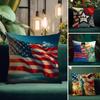 The USA Fashion Cushion Cover Natural Linen Pillow Case DoubleSided Print Decorative Sofa Pillowcase Home Decor Gift