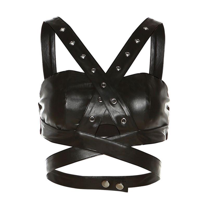 

Странная Киска Крутой Велосипед Мотоцикл Перекрестная Шлейка Металлическая Скрытая Пуговица Приталенный Сексуальный Вырез Холтер На Бретелях Спагетти Жилет Black S