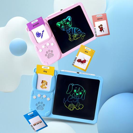 Učící stroj Interaktivní flash karty LCD psací tablet 255 oboustranných karet se zvuky skutečných zvířat a vozidel Interaktivní učební hračky