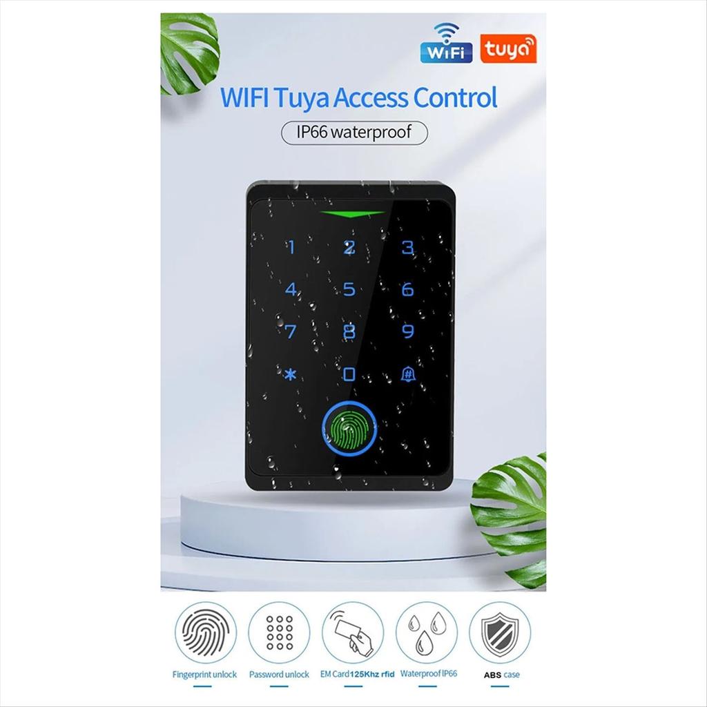 2025 New Tuya APP Door Lock IP66 Waterproof Keyless Biometric WIFI Access Control Standalone Keypad Fingerprint RFID