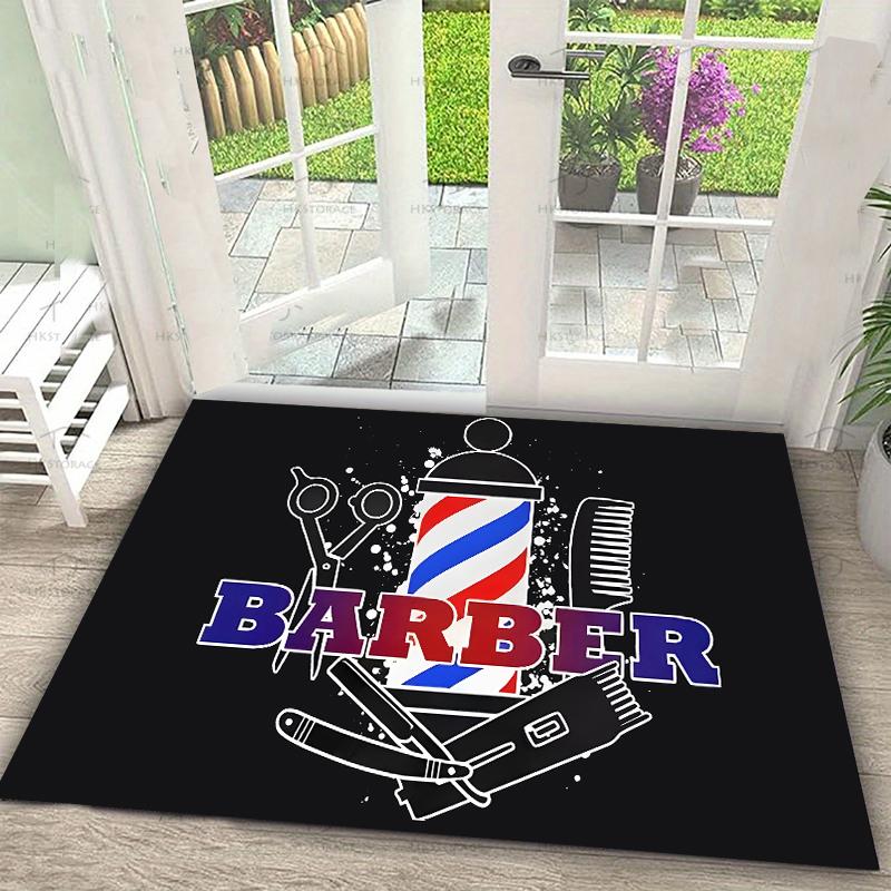 Felpudo de Bienvenida para Barbería Cartel de Barbería Felpudo Gráfico Impreso Felpudos para Baño Cocina Entrada Alfombra Decoración del Hogar