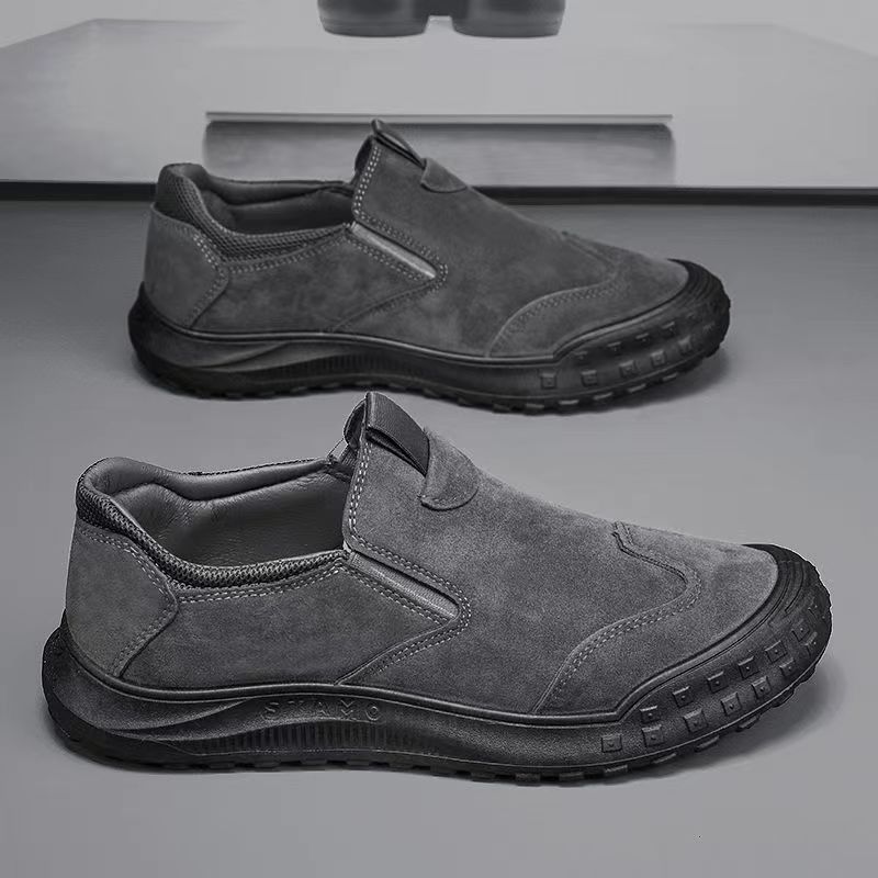 Calçados de proteção trabalhista Sapatos masculinos Botas de couro impermeáveis de cano baixo para verão Sapatos masculinos antiderrapantes e resistentes ao desgaste para trabalho e lazer