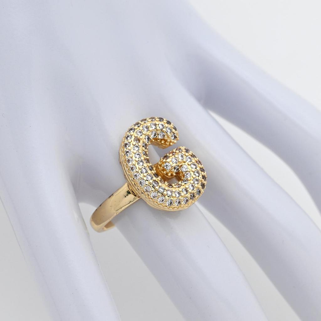 Anello Iniziale Regolabile in Zircone di Lusso Moda Europea e Americana per Donna