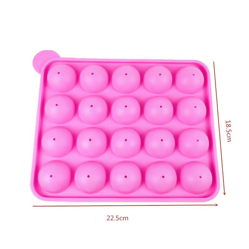 Silikonová forma na lízátka s 20 dutinami a 20 tyčinkami - Ideální na cake pops, pečení čokolády a cukroví, čokoládové formy