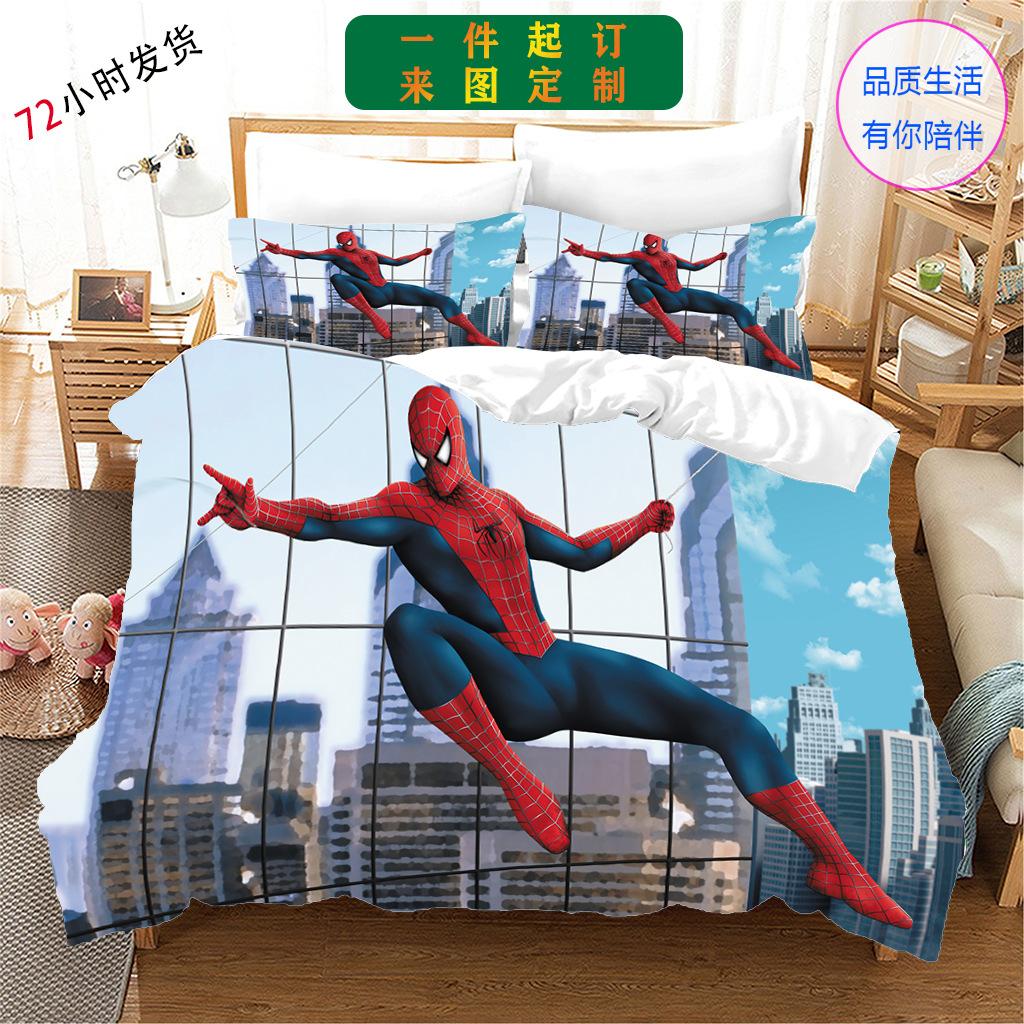 

Постельный комплект из трех предметов в мультяшном стиле, пододеяльник с цифровой печатью, наволочка, простыня 135*200