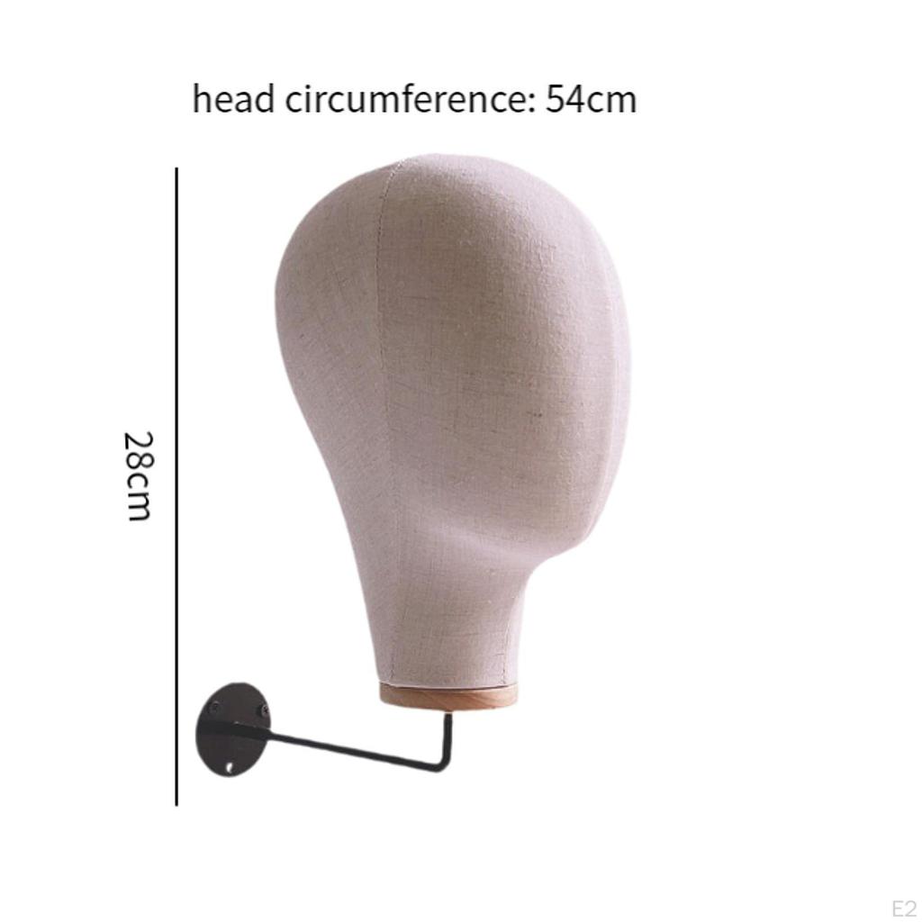 Manikin Head Hat Display Hair Accessories Glasses Linen with Hook Wig
