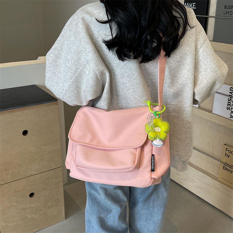 Women's School Messenger Bags For Women Shoulder Ladies Designer Handbag Solid Large Capacity Casual Canvas Shoulder Female Bags