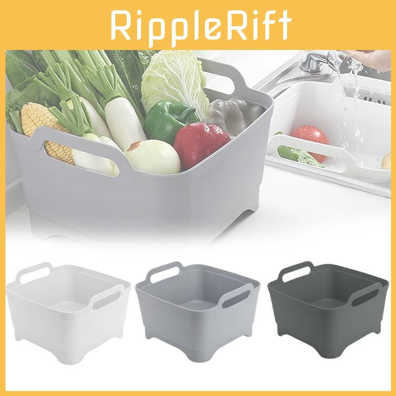 Versatile Sink Organizer Basket Durable Plastic For Fruits And Vegetables Portable Strainer