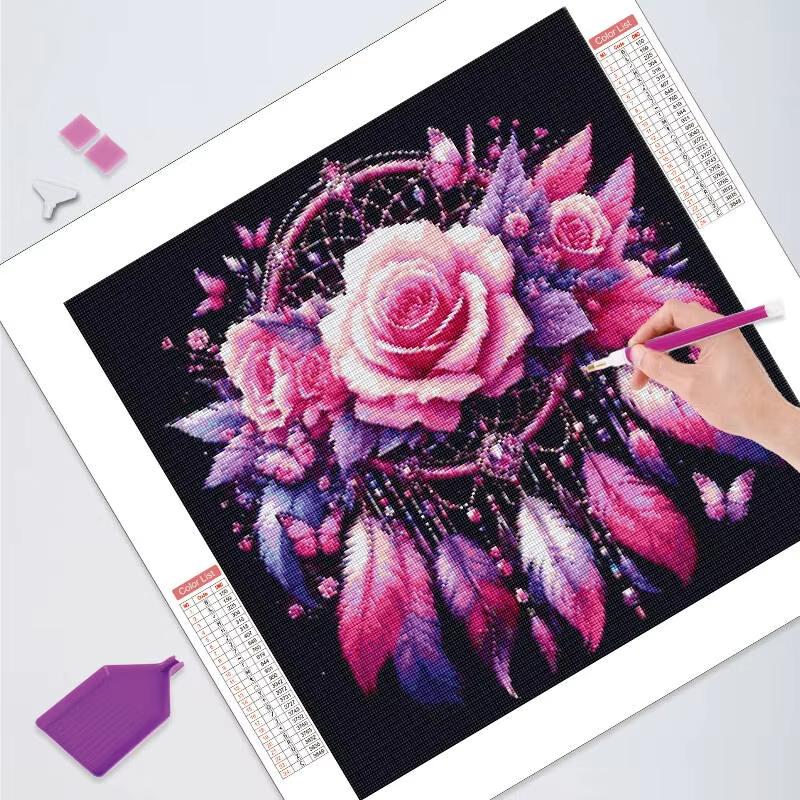 Owl Diamond Mosaic Dreamcatcher Diamond Painting Animal Full Square Round Drill Embroidery Cartoon Bedroom Decoration