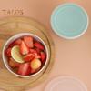 4Pcs Food Grade Plastic Salad Bowl with Dust-Proof Lid Multifunctional Thickened Cereal Bowl Dishwasher Safe Reusable Noodle Rice Food Bowl