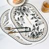 French Print Western Restaurant Heat-Insulating Mats Pu Leather Placemat Waterproof And Oil-Proof Table Mats