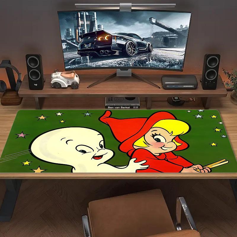 Casper Print Cushion Non-slip Laptop Tablet Big Mousepad XXL Mat Mini PC Playmat With Lock edge