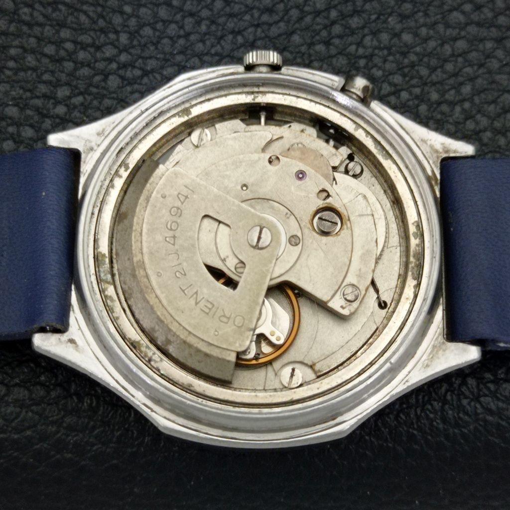 VINTAGE ORIENT AUTOMATIC 46941 JAPAN MENS BLUE COLOR DIAL WATCH A500738-5 R154-a500738
