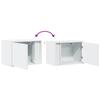 Wall Mounted Nightstand with LED Lights White