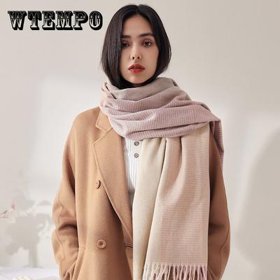 Kaschmirähnlicher Schal, japanischer und koreanischer süßer, einfarbiger Schal mit Quaste, neuer Winterschal für Damen, lang, modisch, warm