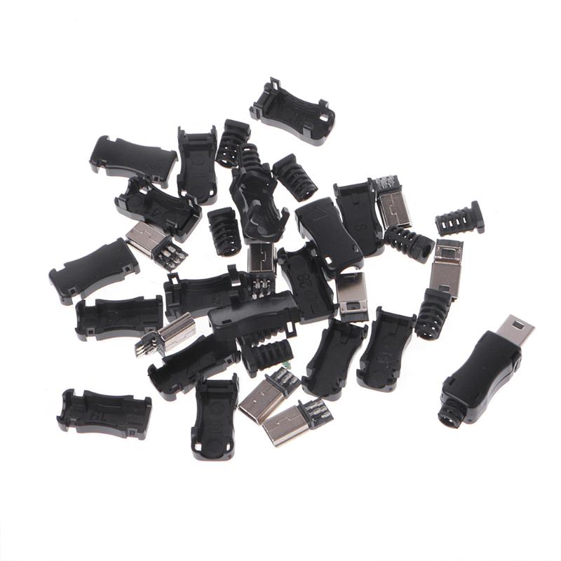 

10 комплектов DIY Mini USB 2.0 5-контактный разъем с пластиковой крышкой хвостовой разъем 1