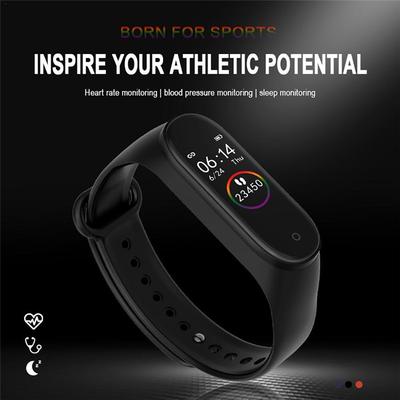 M4 Smart Bracelet Waterproof Fitness Color Screen Heart Rate Blood Pressure Monitoring