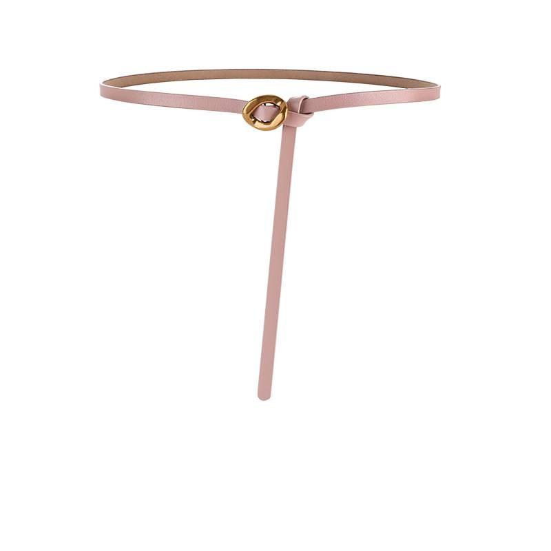 Genuine Leather Womens Slim Belt With Metal Buckle For Office And Casual Wear
