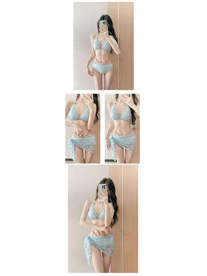 Sleek Sexy Korean Split Chain Bikini Set - Hot & Slimming 3-Piece Swimsuit for Women