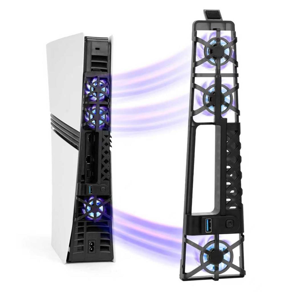 PS5 Slim Cooling PlayStation 5 Heat PS5 with LED USB Port Low Automatic Temperature Compatible with All New PlayStation 5 Models Pro/PS5 Fan,