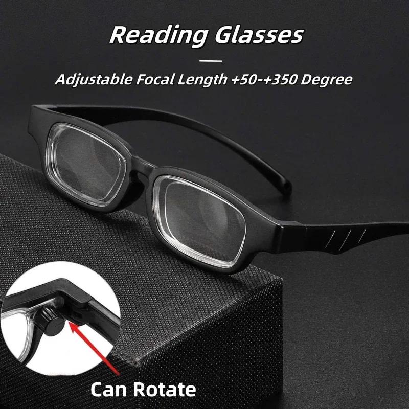 Adjustable Focus Reading Glasses Rotatable +50 To +350 Degrees HD Presbyopia Glasses For Men And Women