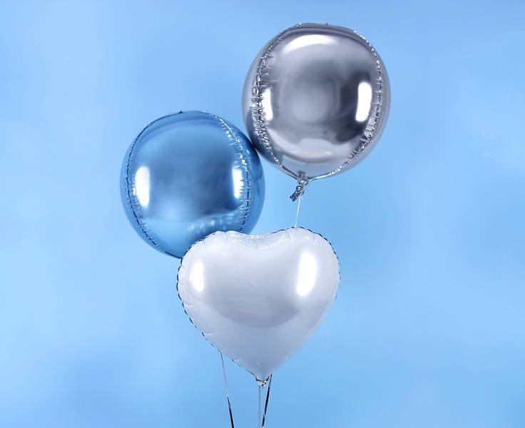 Balon Foliowy Kula, 40Cm, Srebrna