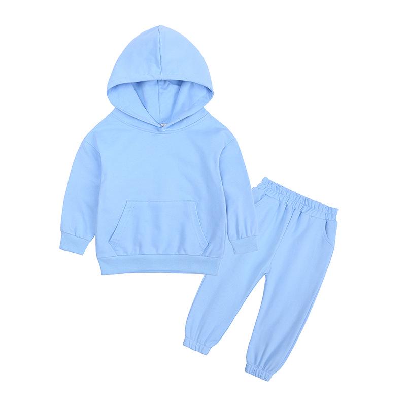 2026 Autumn/Winter European & American Boys' Solid Color Jacket Plus Velvet Hoodie & Long Pants Set (Middle & Big Kids)