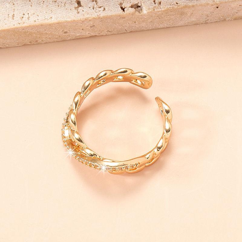 GemChic Women's Ring Personality Geometric Inset Zircon Ring Opening Adjustable Index Finger Ring Jewelry Birthday Christmas Jewelry Gift