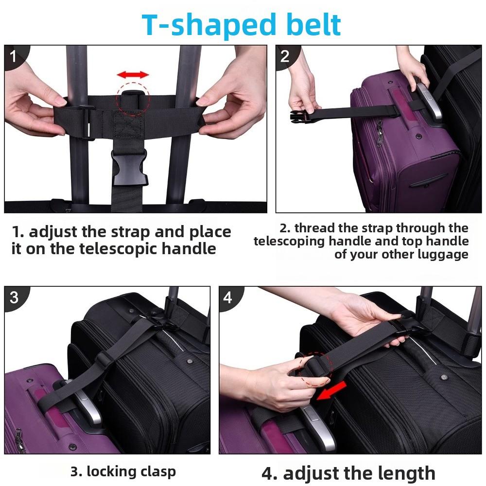 2SET Adjustable Luggage Straps Secure Fastening Travel Bag Belt Travel Buckle Luggage Belt  Airport