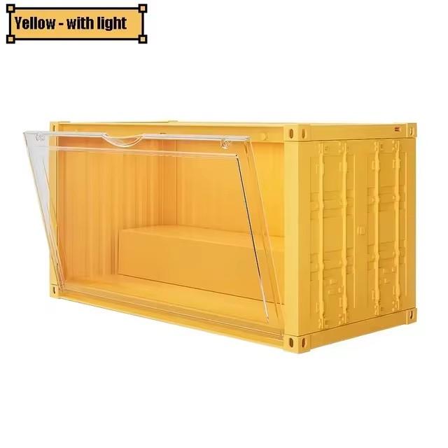 Doll Toy Storage Box with Light Blind Box Display Stand Dustproof Stackable Organizer Case for Figures Showcase Organizer Boxes