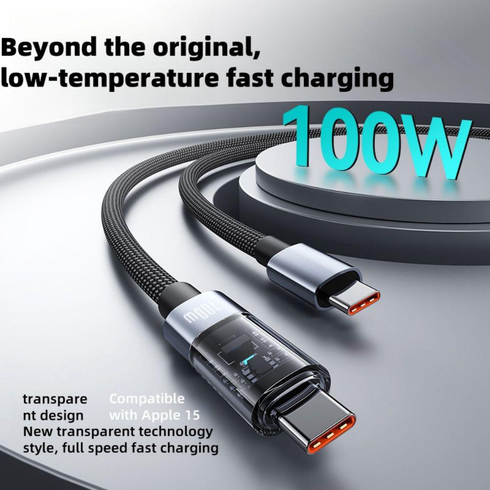 USB C To USB C Cable 100W Braided Type C Power Cable Fast Charger Cable Data Cord Compatible For IPhone 15