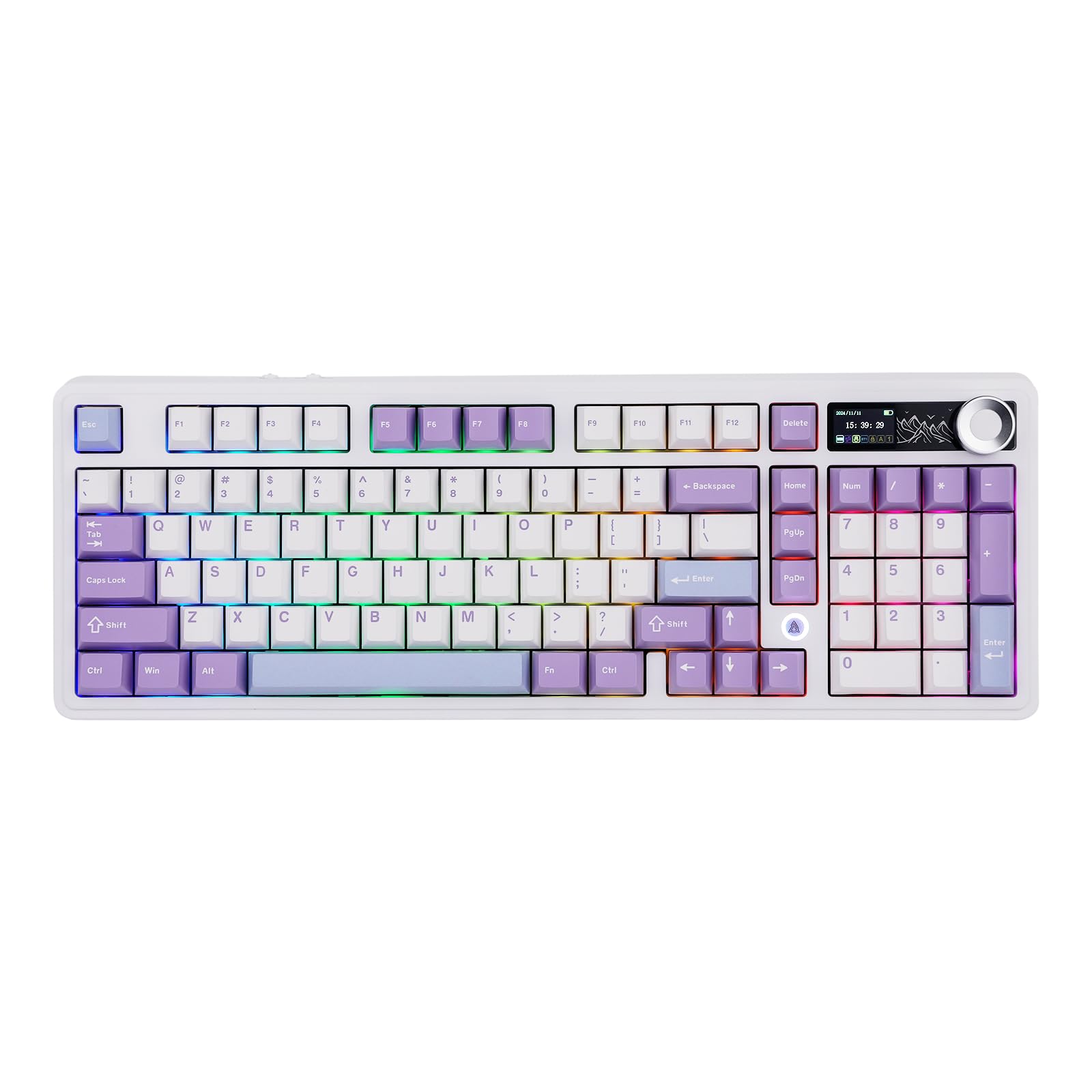 

MechLands AJAZZ AK980 98% Mechanical Keyboard BT5.0USB-C2.4GHz Wireless Gaming Keyboard Hot Swap Compatible Creamy Custom Keyboard 1.14 TFT Screen