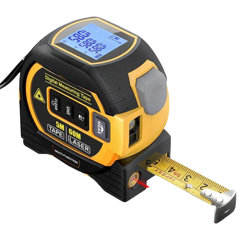 High-Precision Tape Measure LED Display Infrared Distance Meter Cross-Line 3 In 1 Tape Measure Building Measurement Device