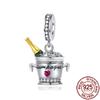 New Charms 925 Silver Fruit Food Goblet Hamburger Coffee Cup Beads Fit Bracelet Necklace DIY Jewelry