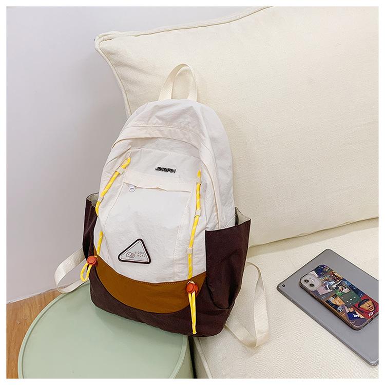 Schoolbag new high-value Mori ins fresh and sweet contrasting color tooling wind backpack junior high school students lightweight backpack