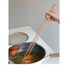 Japanese Extra Long Wooden Chopsticks Polished Beech Wood Fried Food Noodle Anti-slip Chopsticks Kitchen Cooking Tools