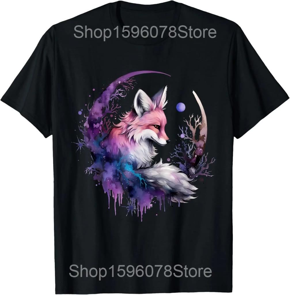 Fox Japanese Funny Fox Animals Educational T Shirts Men Humor Streetwear Tee Shirt Short Sleeve Unisex Loose Clothing