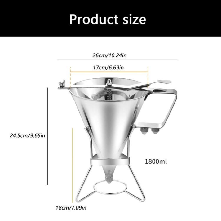 Stainless Steel Confectionery Funnel Dispenser with Precisions Nozzles for Chocolate,Sauces,Batter,and Pastry Work