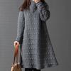 Abito da Donna Monocolore Collo Alto Casual Ampio Lunghezza al Ginocchio Abito Invernale per Uso Quotidiano