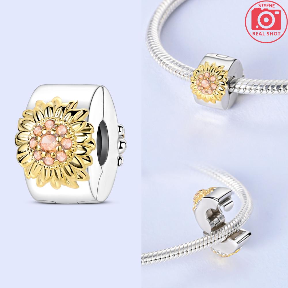 

Green Plant Cactus Sunflower Bead Charms Compatible With Bracelets Charm Bead Charms copper Authentic Women Jewellery Diy Accessories Girlfriend Gift