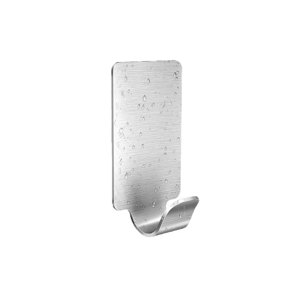 1/6Pcs Wall Hanger Hook Self Adhesive Stainless Steel Hook Towel Rack Hanger Multi-purpose Hook Kitchen Bathroom Supplies