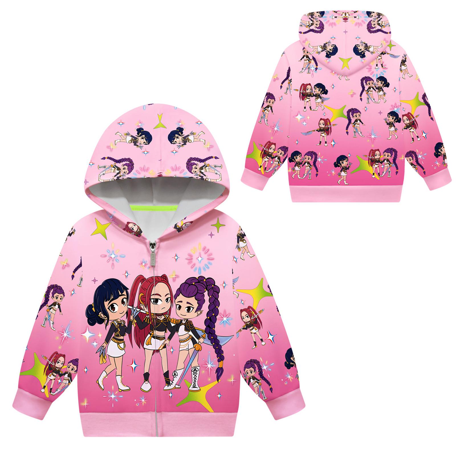 

Худи для девочек 3D Мультяшная куртка Толстовка Музыкальная на молнии с капюшоном с длинным рукавом Топы 120