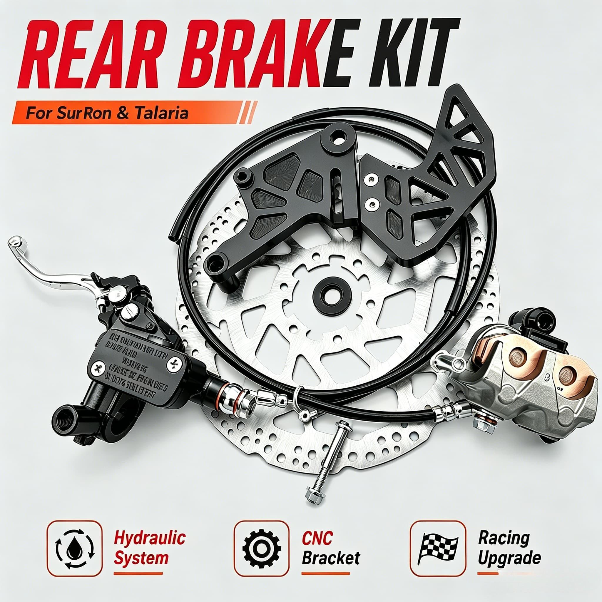 Rear Brake Caliper Bracket Kit Disc Rotor Adapter for Surron Ultra Bee Light Bee Talaria X3 (Multicolor,Hydraulic Brake Caliper)