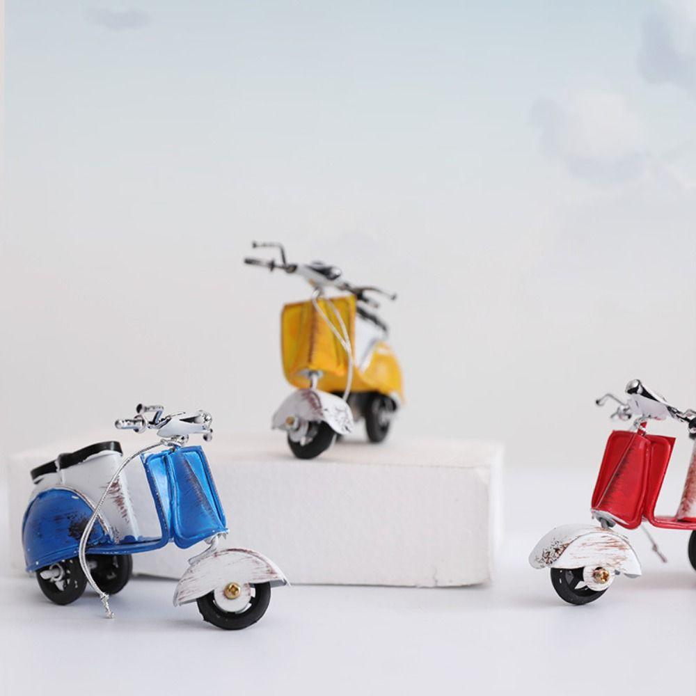 Mini Iron Small Motorcycle Statue Retro Style Vehicle Motorcycle Model Photography Props