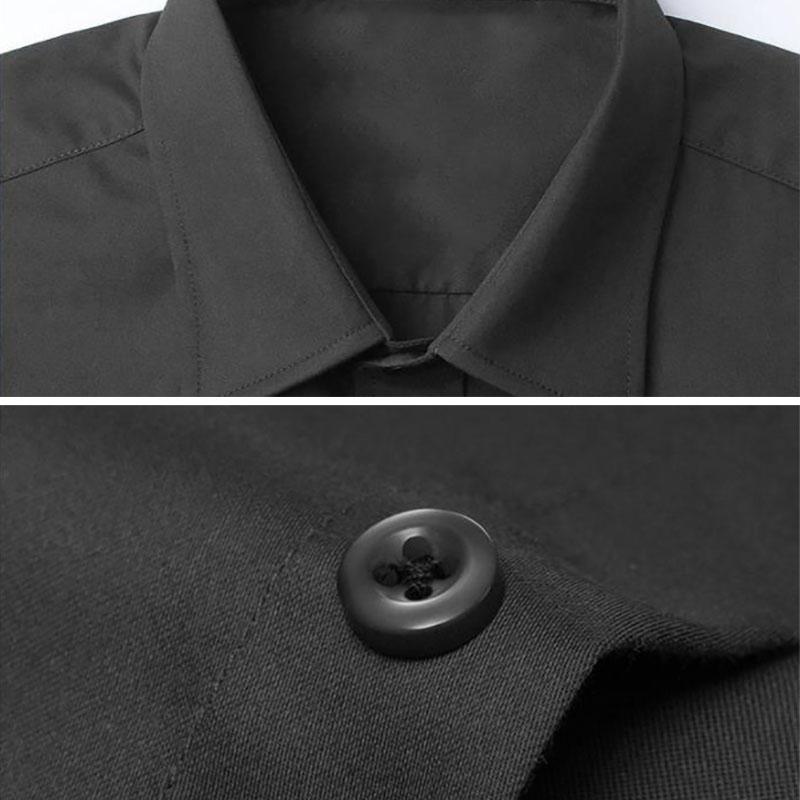 Men Business Tees Casual Shirts Stretch Cardigan Button Down Undies Long Sleeve Dress T-shirts Solid Color Top Male Clothing