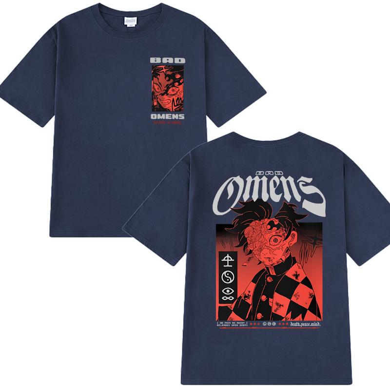 Gothic Bad Omens Démon oboustranný potisk tričko Pánské Dámské vintage Hip Hop streetwear Unisex 100% bavlna trička s krátkým rukávem