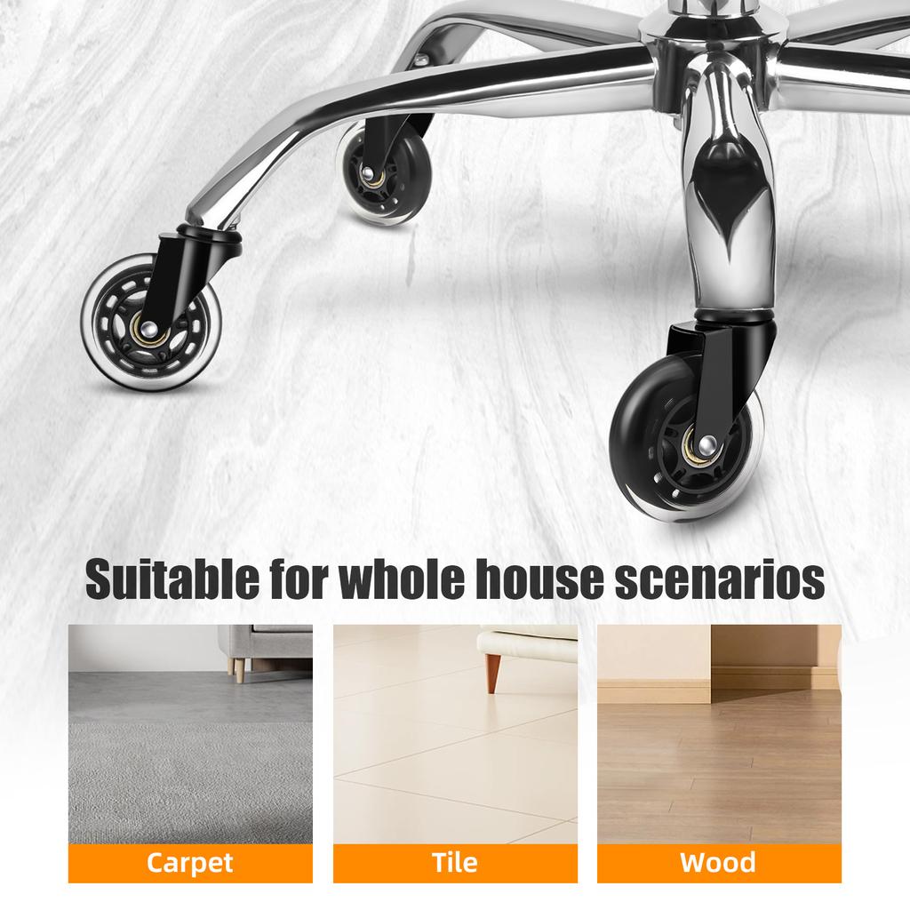 1PCS Office Chair Caster Wheels 10MM 11MM Swivel Rubber Caster Wheels Replacement Soft Safe Rollers Furniture Hardware