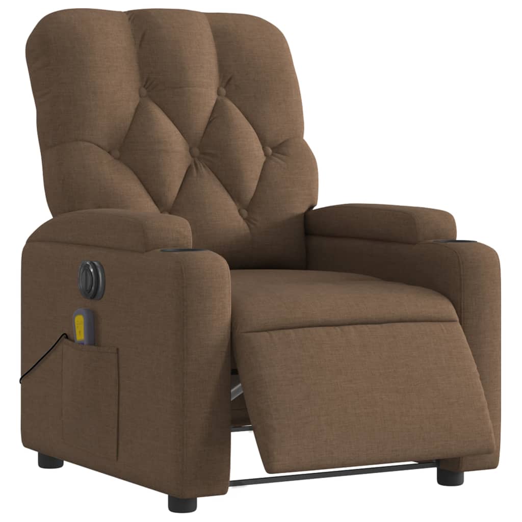 Electric Massage Chair Brown Fabric